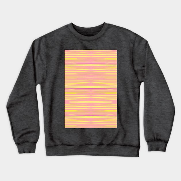 Sunset Stripes - Yellow Pink Crewneck Sweatshirt by SilverPegasus